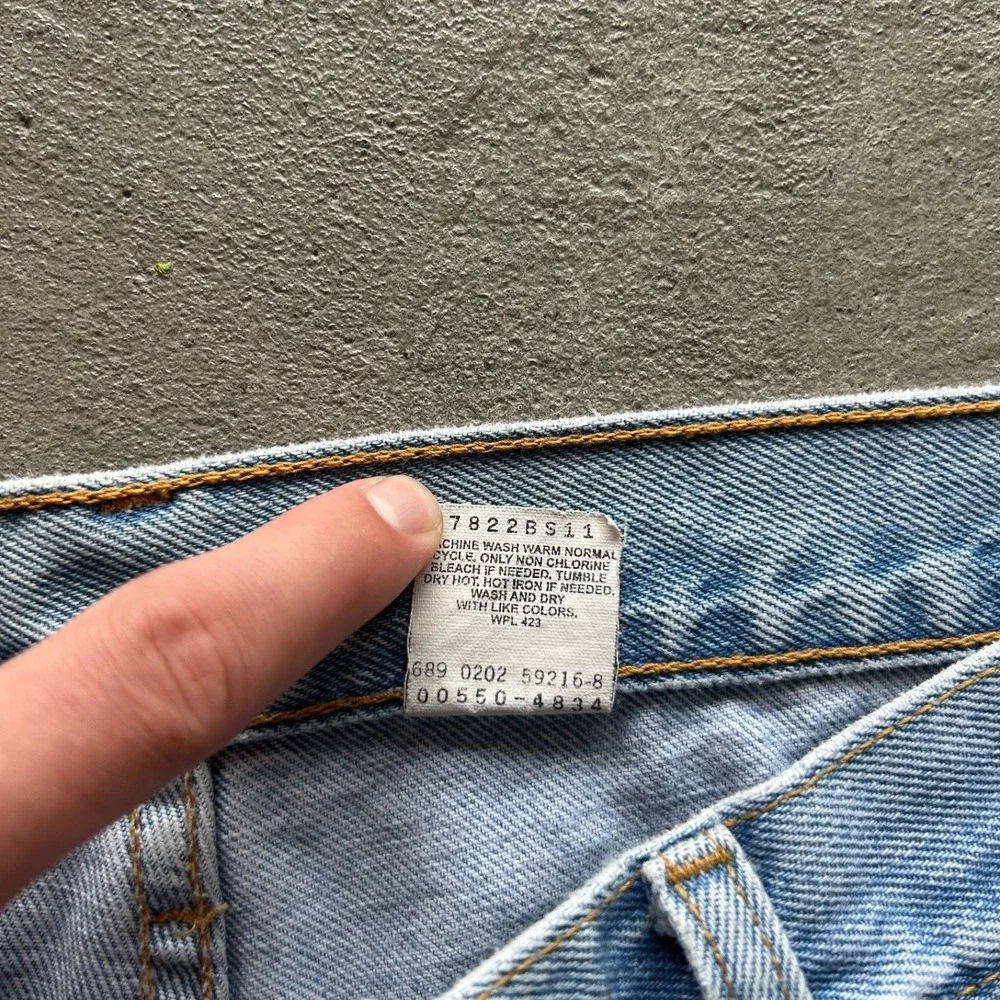 Vintage 90s Levis 550 Jeans Size 38x30 Blue Faded Light Wash Denim Relaxed Fit